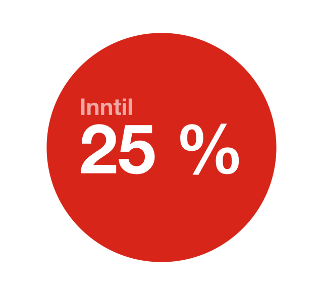 Inntil 25 %