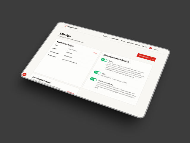 Skjermbilde av Min side — kundeportal